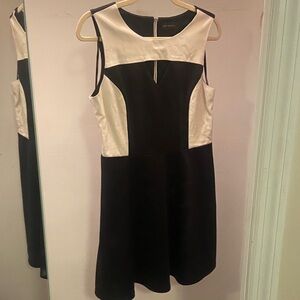 Miss Me Black and Cream Colorblock Sleeveless Mini Dress